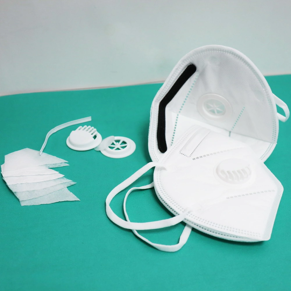 Personal Protection Particulate N95 Mask White Kn95 Protective Face Mask with Breathing Valve Earloops