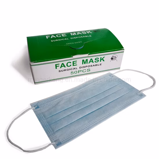 CE FDA 3ply 4ply Ear Loop Tie Hospital Mascarilla Non Woven Type Iir Supplier Wholesale Dust Blue White Black Protective Surgical Disposable Medical Face Mask