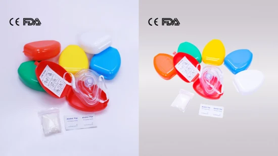 CPR Mask Disposable CPR Pocket Mask Emergency Medical Mouth-to-Mouth Breathing CPR Mask Outdoor First Aid CPR Face Mask with CE, ISO